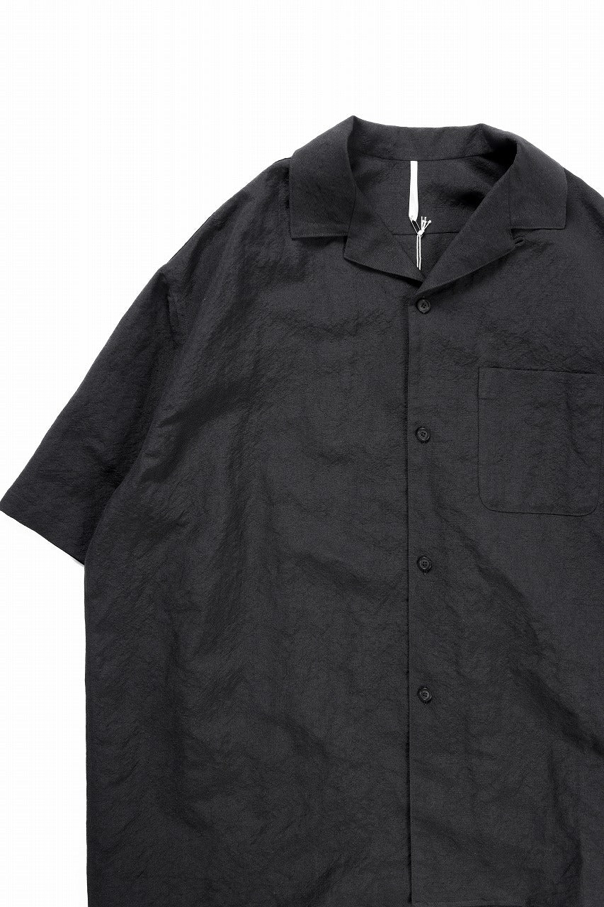 画像をギャラリービューアに読み込む, sus-sous open collar S/S shirt / L/W tumbler (BLACK)