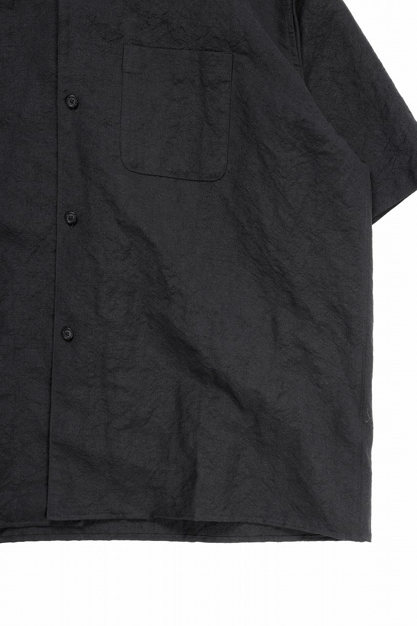 画像をギャラリービューアに読み込む, sus-sous open collar S/S shirt / L/W tumbler (BLACK)