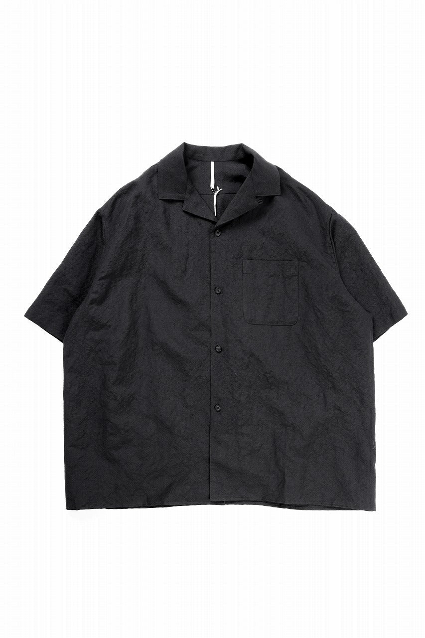 sus-sous open collar S/S shirt / L/W tumbler (BLACK) / sus-sousの
