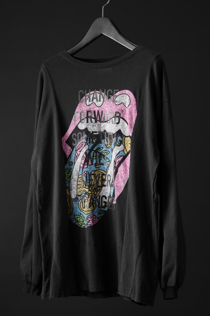 画像をギャラリービューアに読み込む, CHANGES exclusive VINTAGE REMAKE L/S TOPS (MULTI BLACK #L)