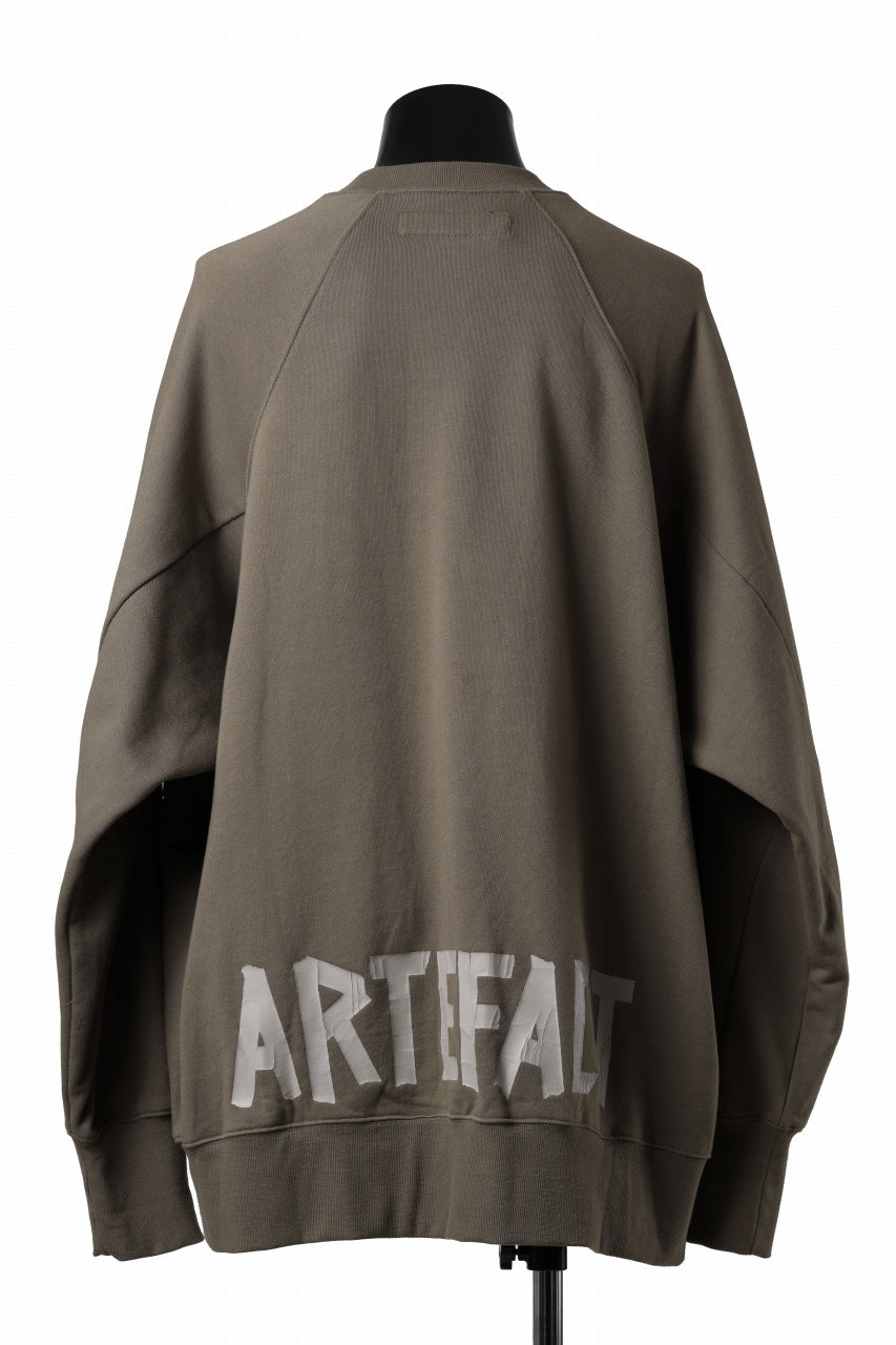 画像をギャラリービューアに読み込む, A.F ARTEFACT RAGLAN SWEAT TOP / PRINT BACK LOGO (KHAKI)