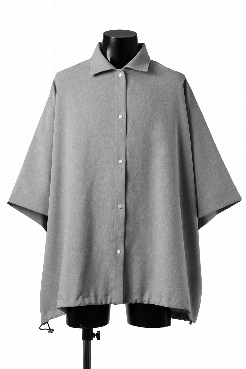 A.F ARTEFACT limited SQUEEZING HALF SLEEVE SHIRT / BACK STRIPE WOOLY CLOTH (L.GREY)