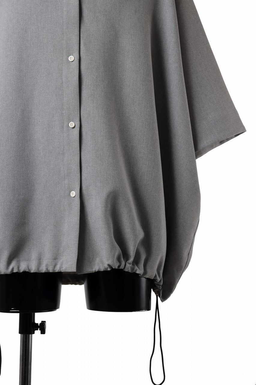 A.F ARTEFACT limited SQUEEZING HALF SLEEVE SHIRT / BACK STRIPE WOOLY CLOTH (L.GREY)