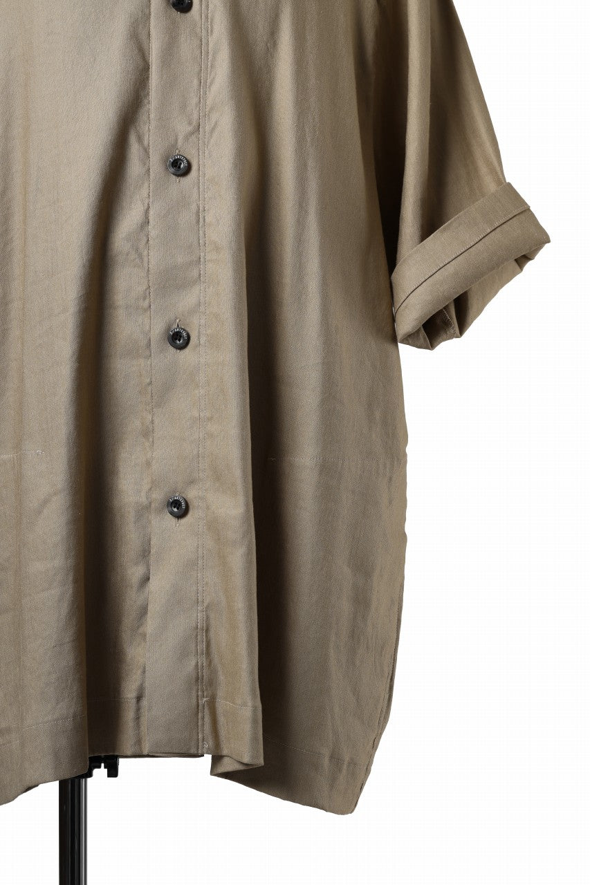 画像をギャラリービューアに読み込む, A.F ARTEFACT HALF SLEEVE SHIRT / STRETCH LINEN (BEIGE)