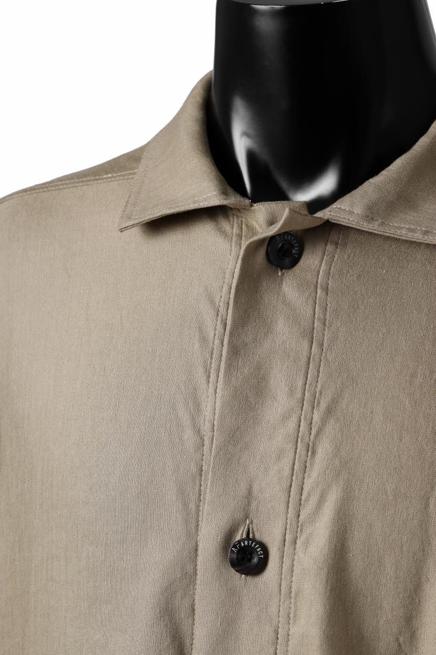 A.F ARTEFACT HALF SLEEVE SHIRT / STRETCH LINEN (BEIGE)