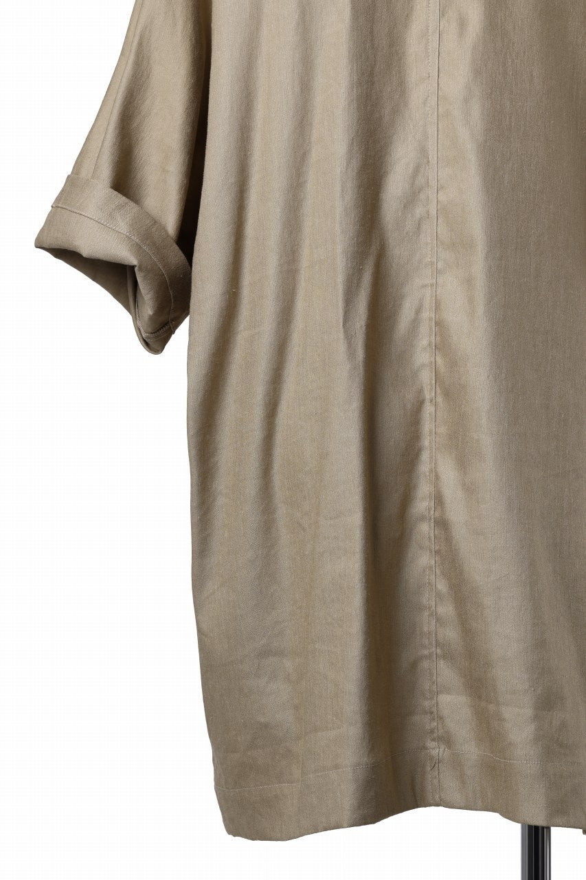 画像をギャラリービューアに読み込む, A.F ARTEFACT HALF SLEEVE SHIRT / STRETCH LINEN (BEIGE)