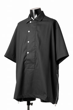 画像をギャラリービューアに読み込む, A.F ARTEFACT SIDE ZIP HALF PULOVER SHIRT / TROPICAL WOOL (BLACK)