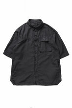 画像をギャラリービューアに読み込む, thom/krom HALF SLEEVE SHIRT / WASHED LINEN-COTTON (BLACK)