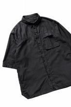 画像をギャラリービューアに読み込む, thom/krom HALF SLEEVE SHIRT / WASHED LINEN-COTTON (BLACK)