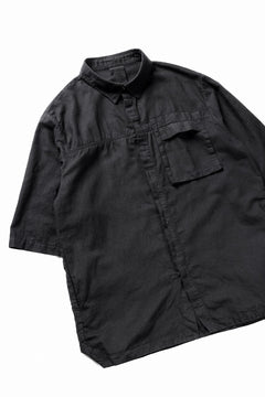 画像をギャラリービューアに読み込む, thom/krom HALF SLEEVE SHIRT / WASHED LINEN-COTTON (BLACK)