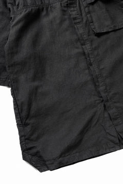 画像をギャラリービューアに読み込む, thom/krom HALF SLEEVE SHIRT / WASHED LINEN-COTTON (BLACK)