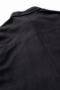 画像をギャラリービューアに読み込む, thom/krom HALF SLEEVE SHIRT / WASHED LINEN-COTTON (BLACK)