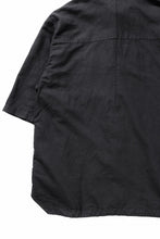 画像をギャラリービューアに読み込む, thom/krom HALF SLEEVE SHIRT / WASHED LINEN-COTTON (BLACK)