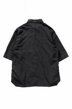 画像をギャラリービューアに読み込む, thom/krom HALF SLEEVE SHIRT / WASHED LINEN-COTTON (BLACK)