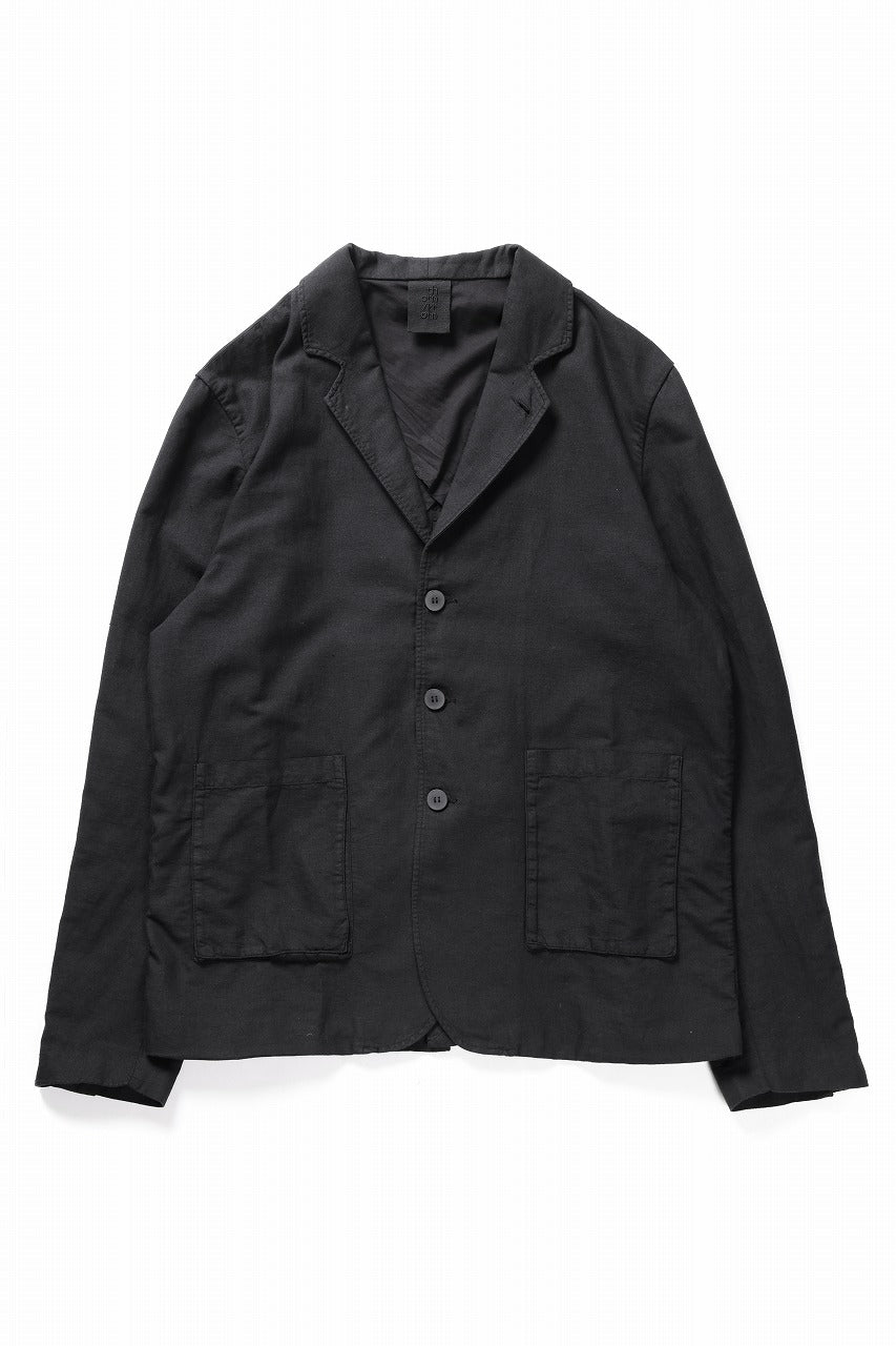 thom/krom 4 BUTTON BLAZER / WASHED LINEN-COTTON (BLACK)