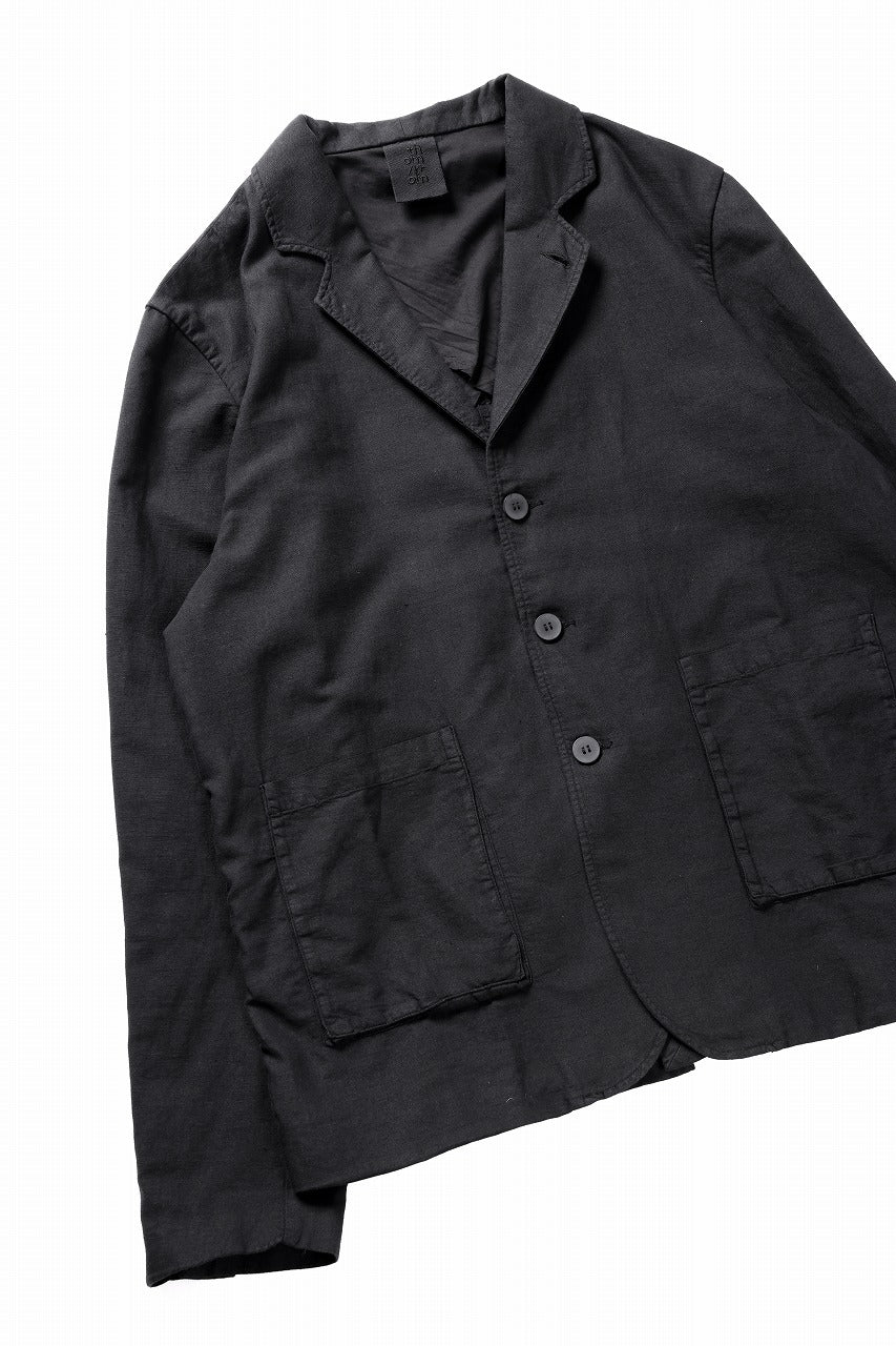 thom/krom 4 BUTTON BLAZER / WASHED LINEN-COTTON (BLACK)