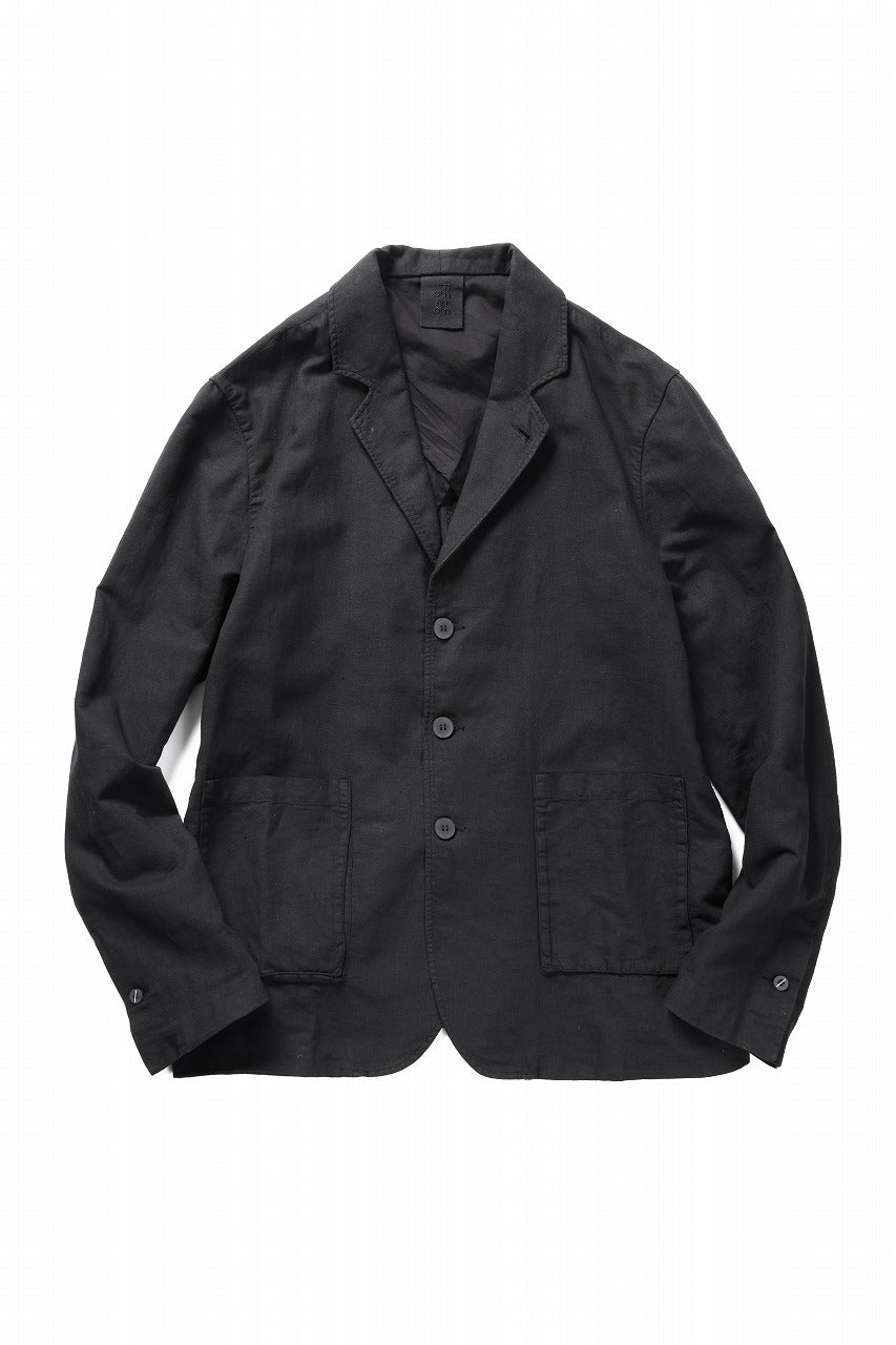 thom/krom 4 BUTTON BLAZER / WASHED LINEN-COTTON (BLACK)