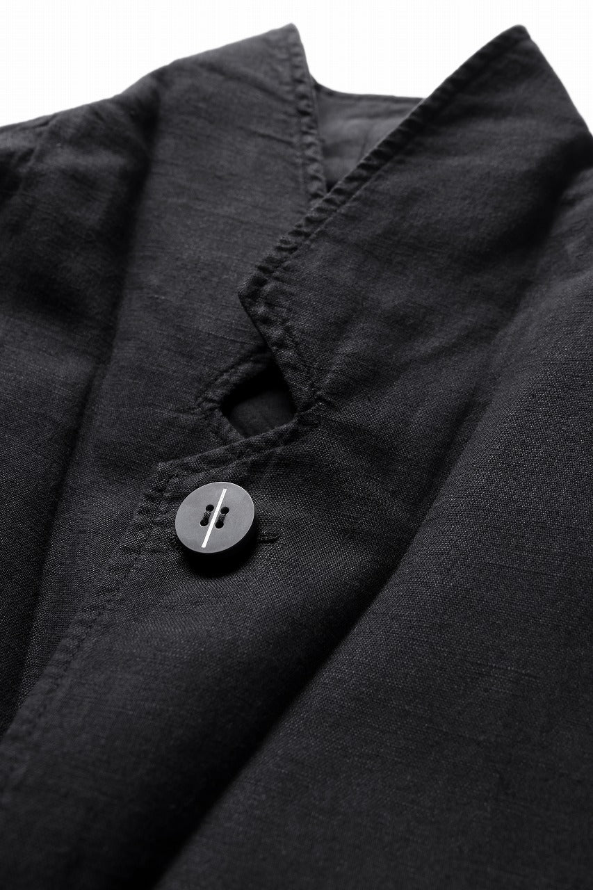 画像をギャラリービューアに読み込む, thom/krom 4 BUTTON BLAZER / WASHED LINEN-COTTON (BLACK)