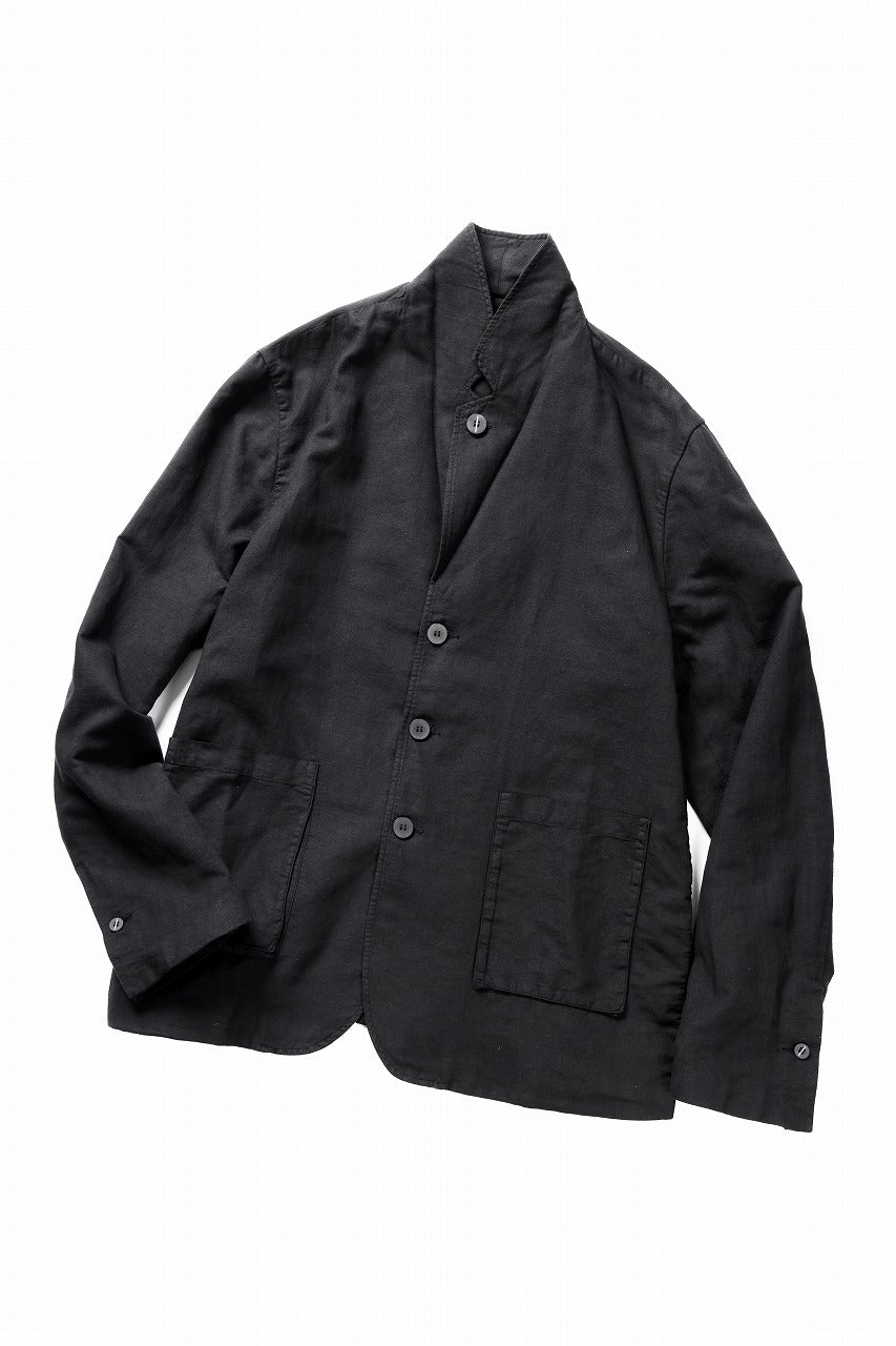 thom/krom 4 BUTTON BLAZER / WASHED LINEN-COTTON (BLACK)