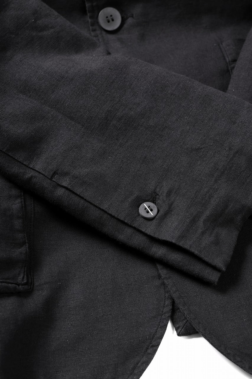 画像をギャラリービューアに読み込む, thom/krom 4 BUTTON BLAZER / WASHED LINEN-COTTON (BLACK)