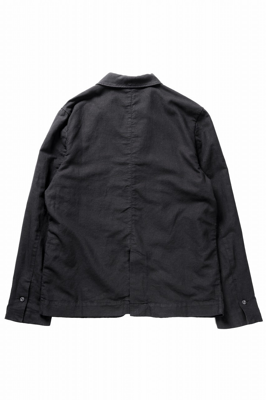 thom/krom 4 BUTTON BLAZER / WASHED LINEN-COTTON (BLACK)