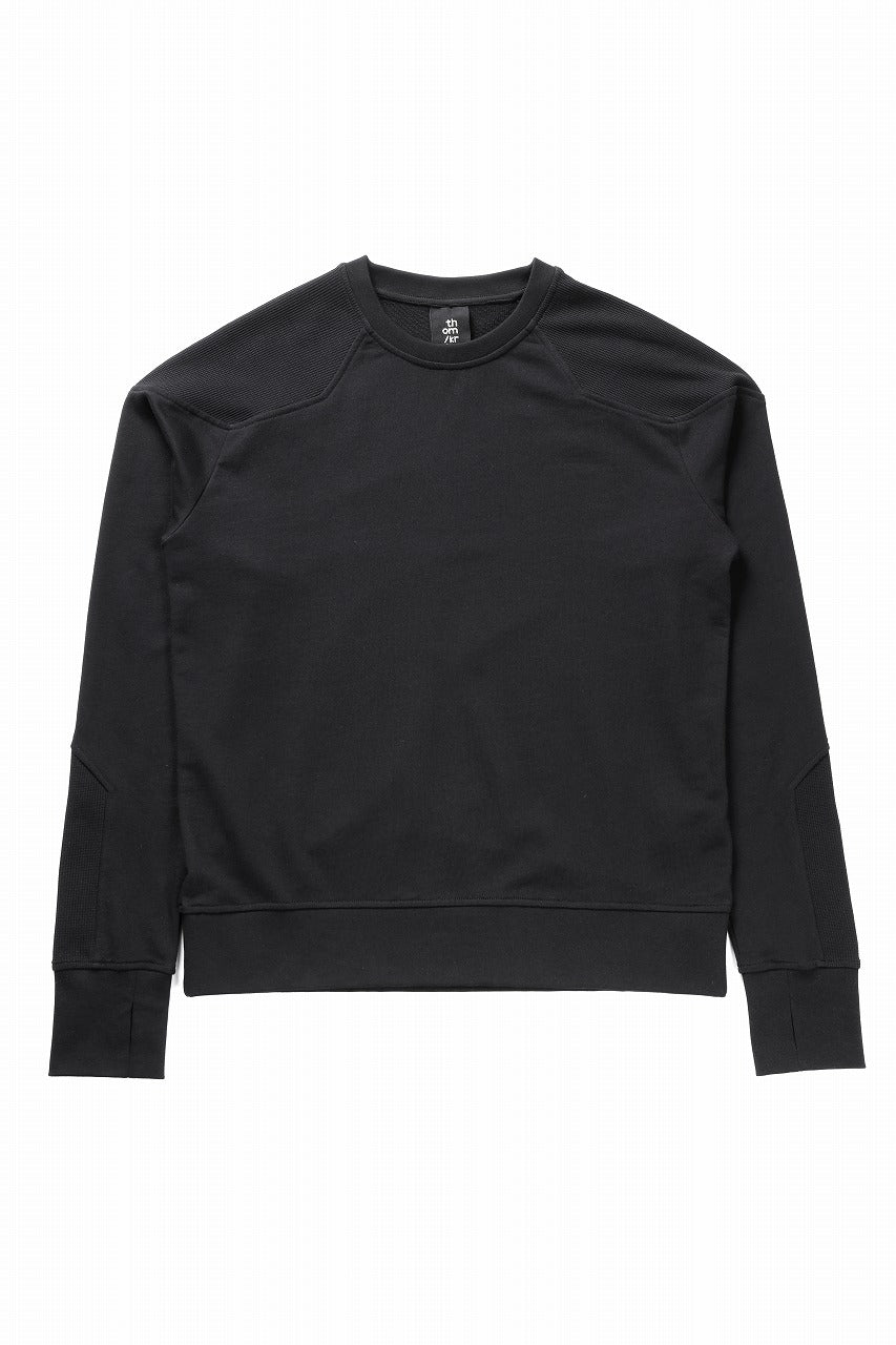 thom/krom ROUND NECK SWEAT TOP / STRUCTED SOFT JERSEY (BLACK)