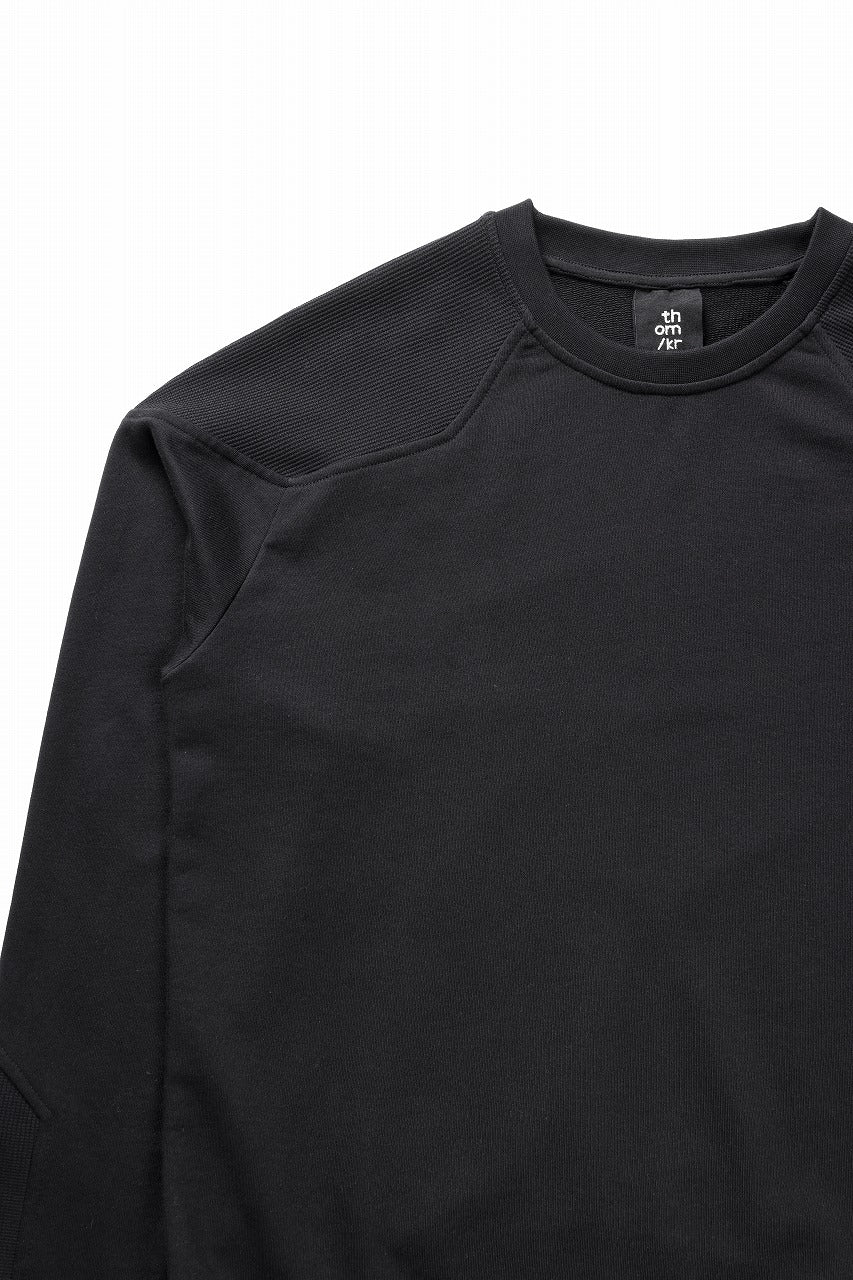 thom/krom ROUND NECK SWEAT TOP / STRUCTED SOFT JERSEY (BLACK)