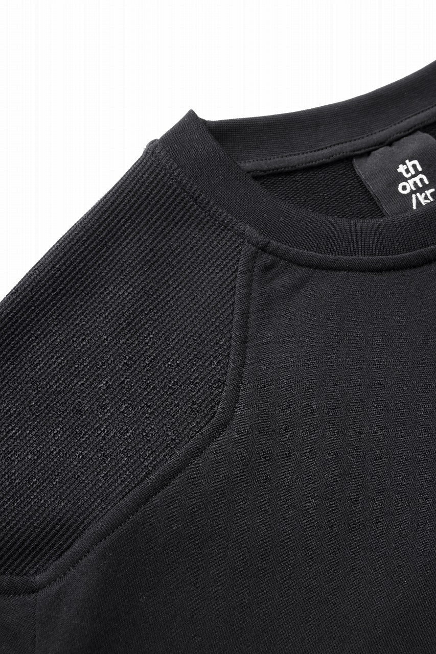 thom/krom ROUND NECK SWEAT TOP / STRUCTED SOFT JERSEY (BLACK)