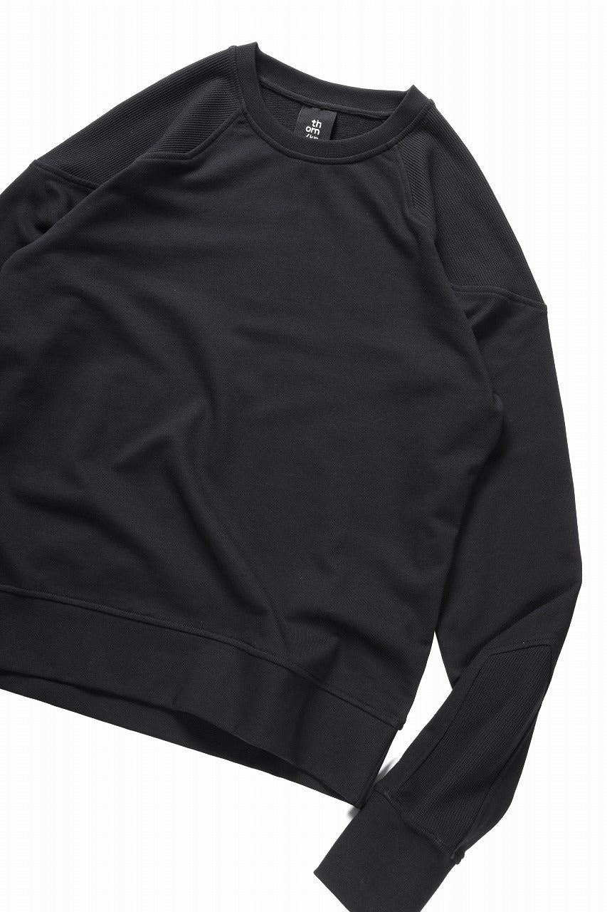 thom/krom ROUND NECK SWEAT TOP / STRUCTED SOFT JERSEY (BLACK)