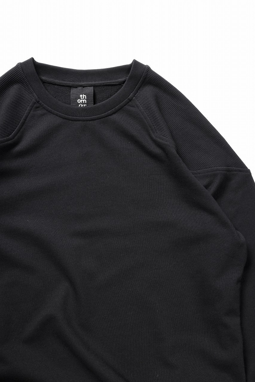 thom/krom ROUND NECK SWEAT TOP / STRUCTED SOFT JERSEY (BLACK)