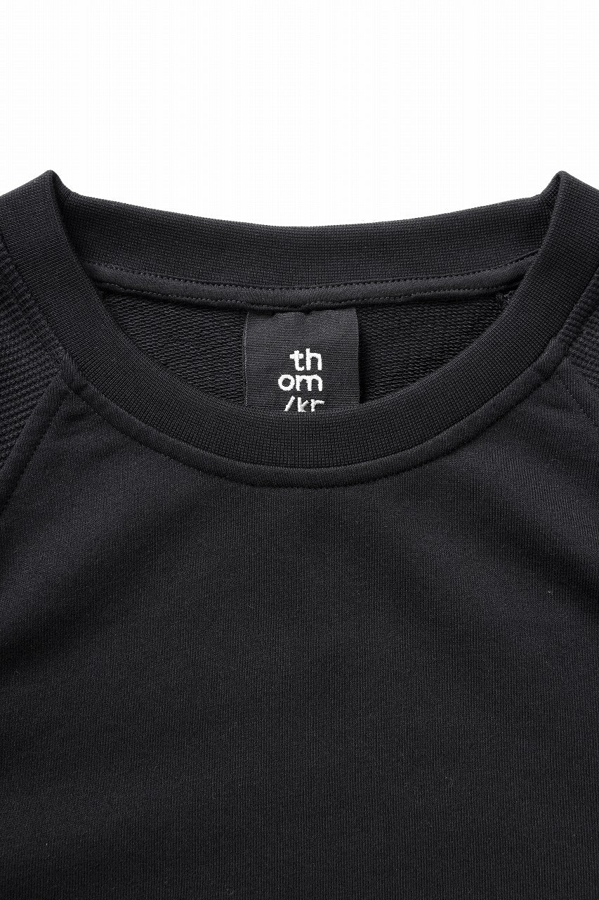 thom/krom ROUND NECK SWEAT TOP / STRUCTED SOFT JERSEY (BLACK)