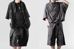 画像をギャラリービューアに読み込む, A.F ARTEFACT ZIP FOLDING TUCK SHORTS / PAISLEY JACQUARD (BLACK)