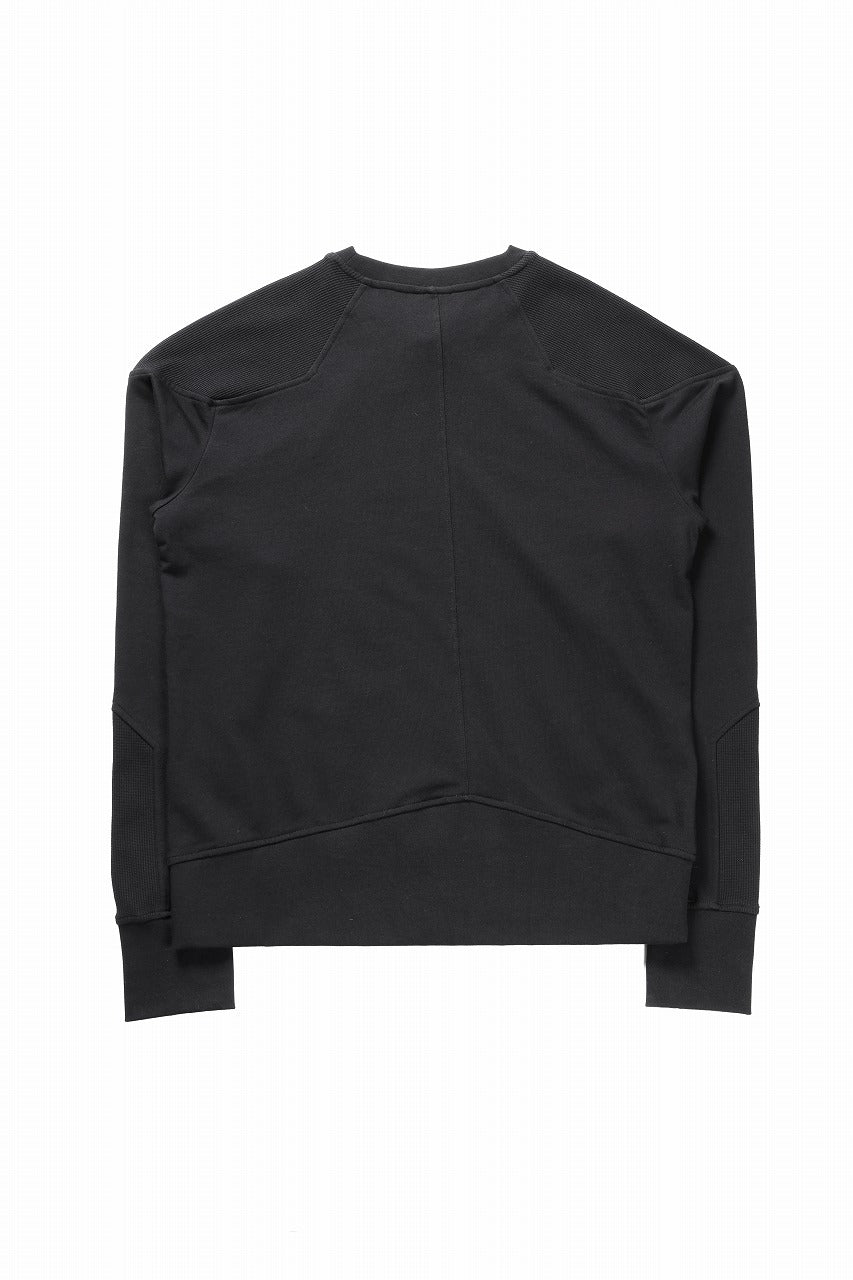 thom/krom ROUND NECK SWEAT TOP / STRUCTED SOFT JERSEY (BLACK)