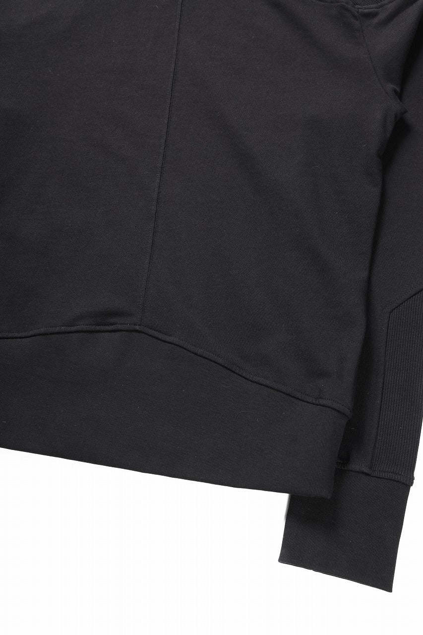 thom/krom ROUND NECK SWEAT TOP / STRUCTED SOFT JERSEY (BLACK)