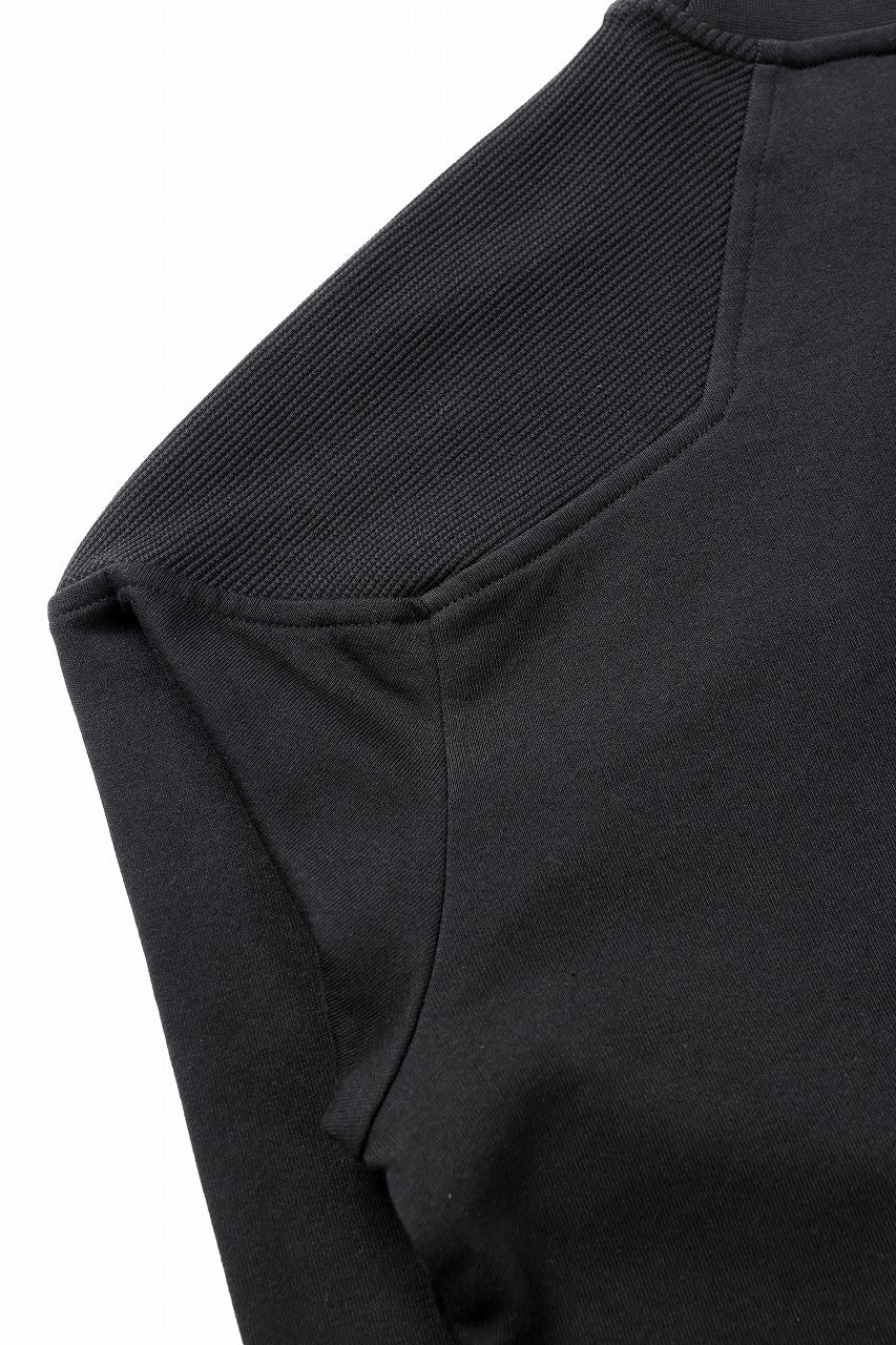 thom/krom ROUND NECK SWEAT TOP / STRUCTED SOFT JERSEY (BLACK)