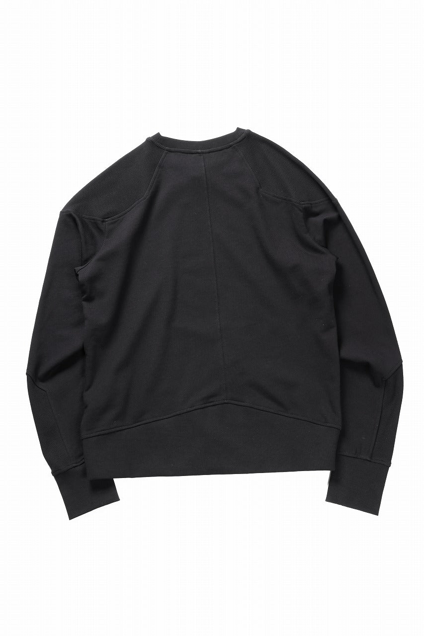 thom/krom ROUND NECK SWEAT TOP / STRUCTED SOFT JERSEY (BLACK)