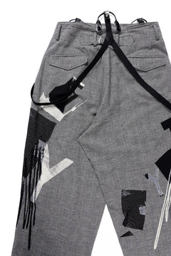 画像をギャラリービューアに読み込む, Y&#39;s SUSPENDER PANTS / COLLAGE HOUNDTOOTH (GREY)