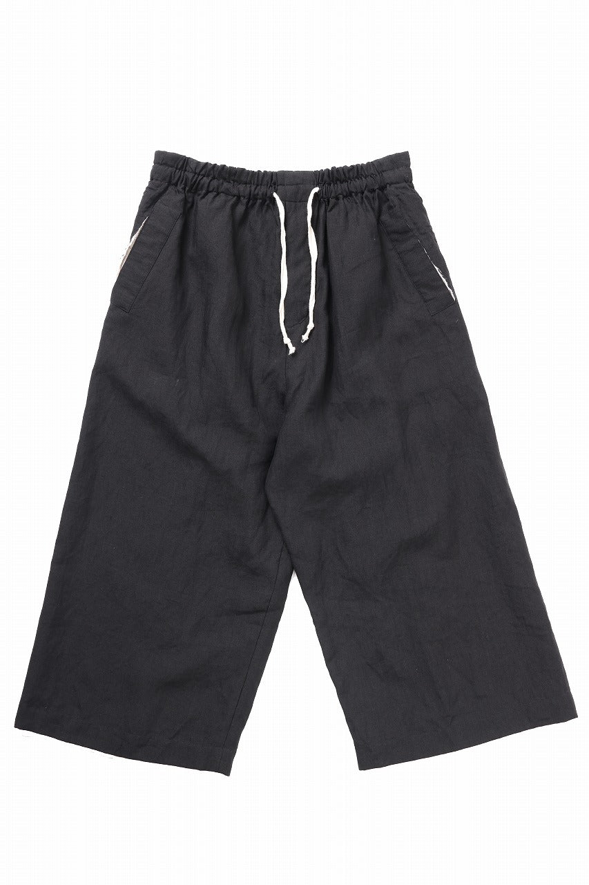 YUTA MATSUOKA baggy pants / high density canvas linen (black)