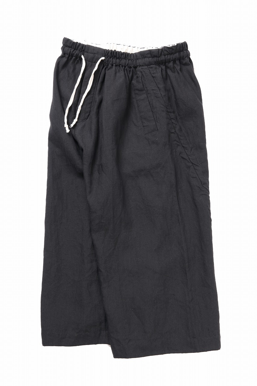 YUTA MATSUOKA baggy pants / high density canvas linen (black)