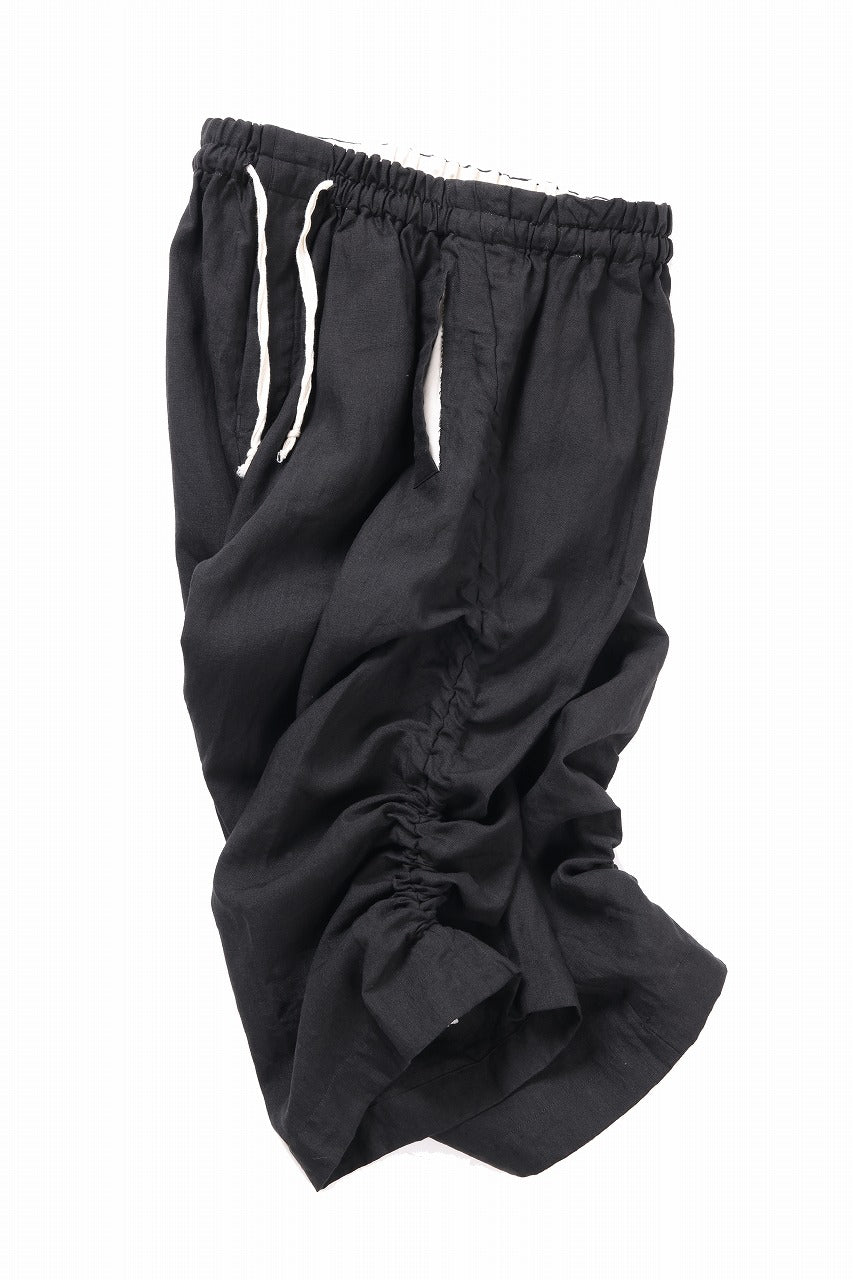 YUTA MATSUOKA baggy pants / high density canvas linen (black)