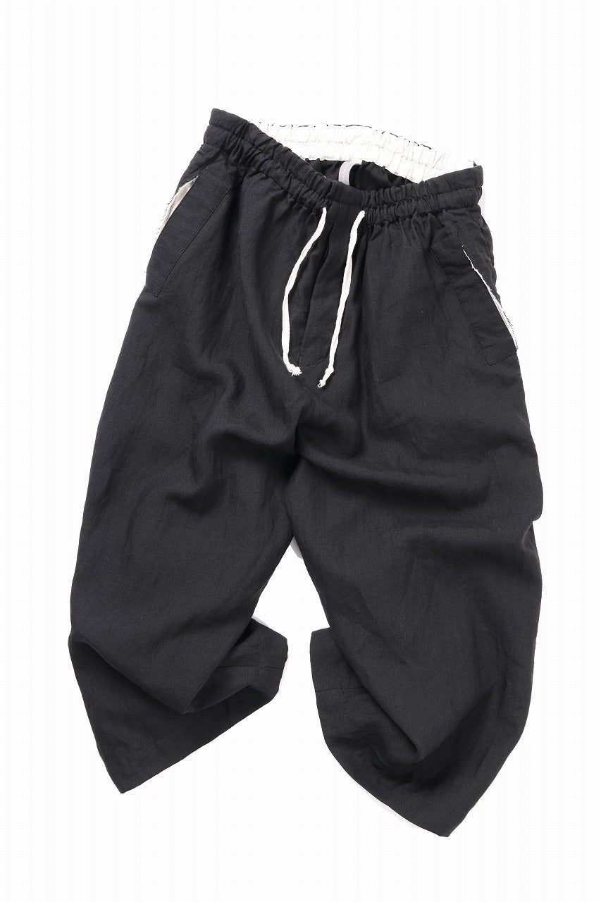 Load image into Gallery viewer, YUTA MATSUOKA baggy pants / high density canvas linen (black)