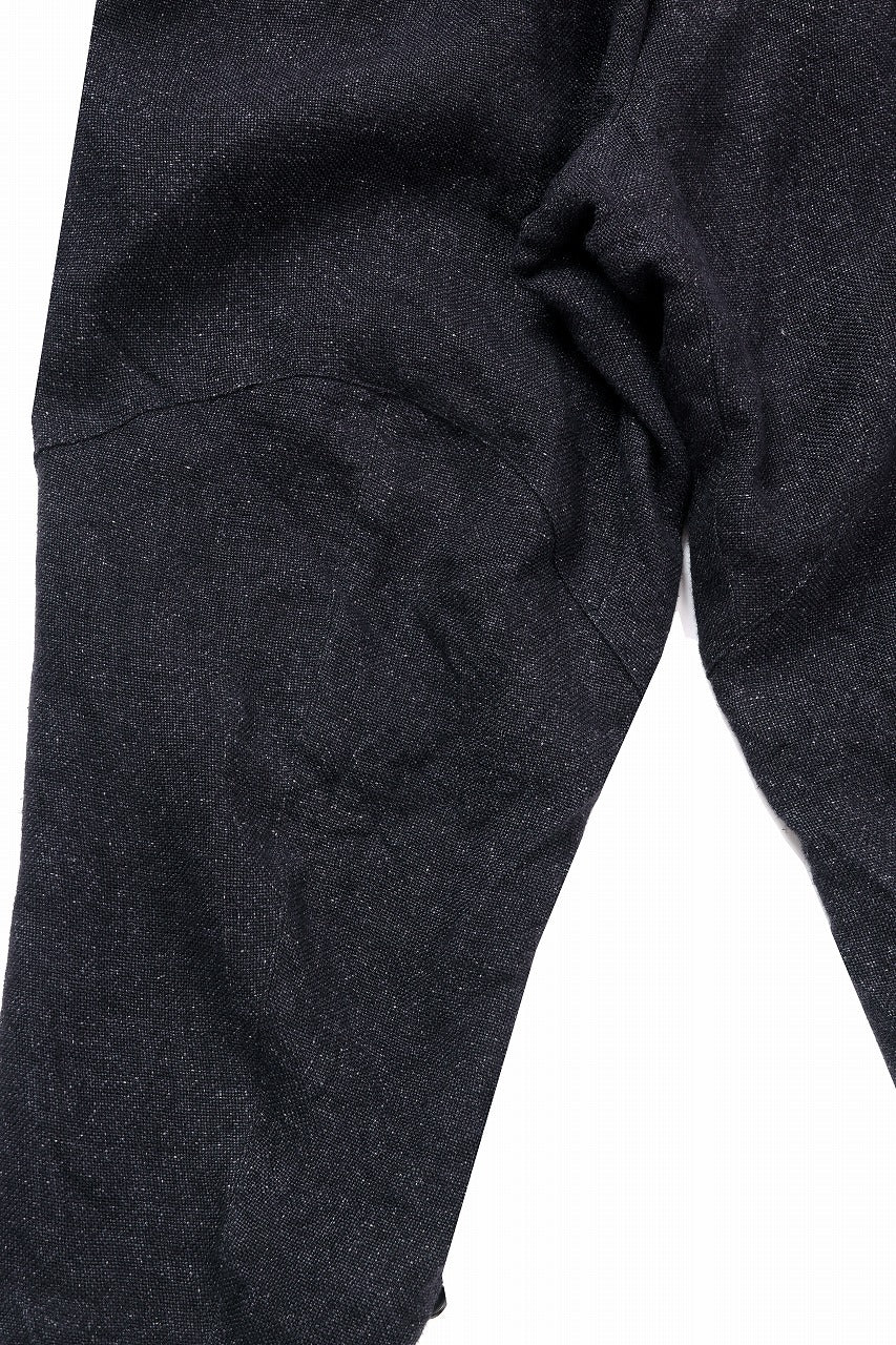 YUTA MATSUOKA cropped pants / medium white dyed linen (blue black)