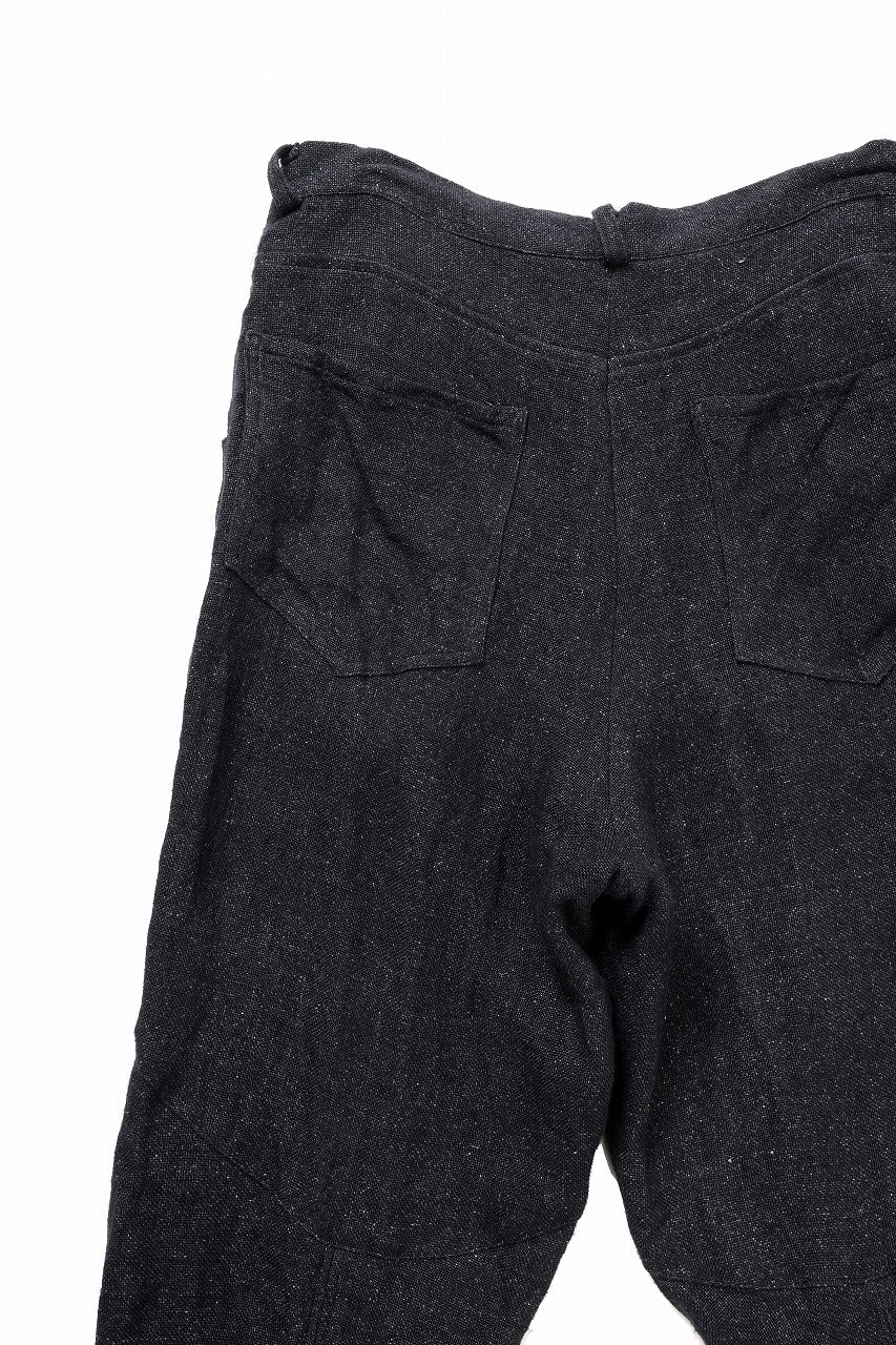 Load image into Gallery viewer, YUTA MATSUOKA cropped pants / medium white dyed linen (blue black)