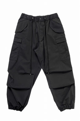 Y's.... CARGO PANTS / RECYCLE TASLAN NYLON GABARDINE (BLACK)