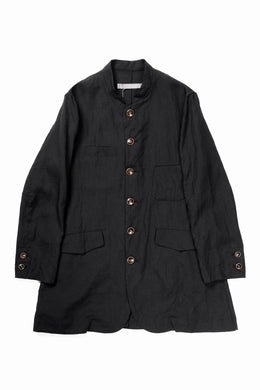 YUTA MATSUOKA long jacket / high density canvas linen (black)