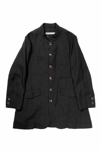 YUTA MATSUOKA long jacket / high density canvas linen (black)