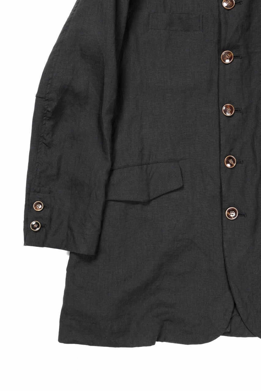 YUTA MATSUOKA long jacket / high density canvas linen (black)