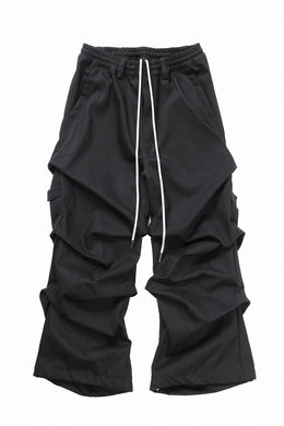 A.F ARTEFACT PURE DENIM TUCK WIDE PANTS (BLACK)