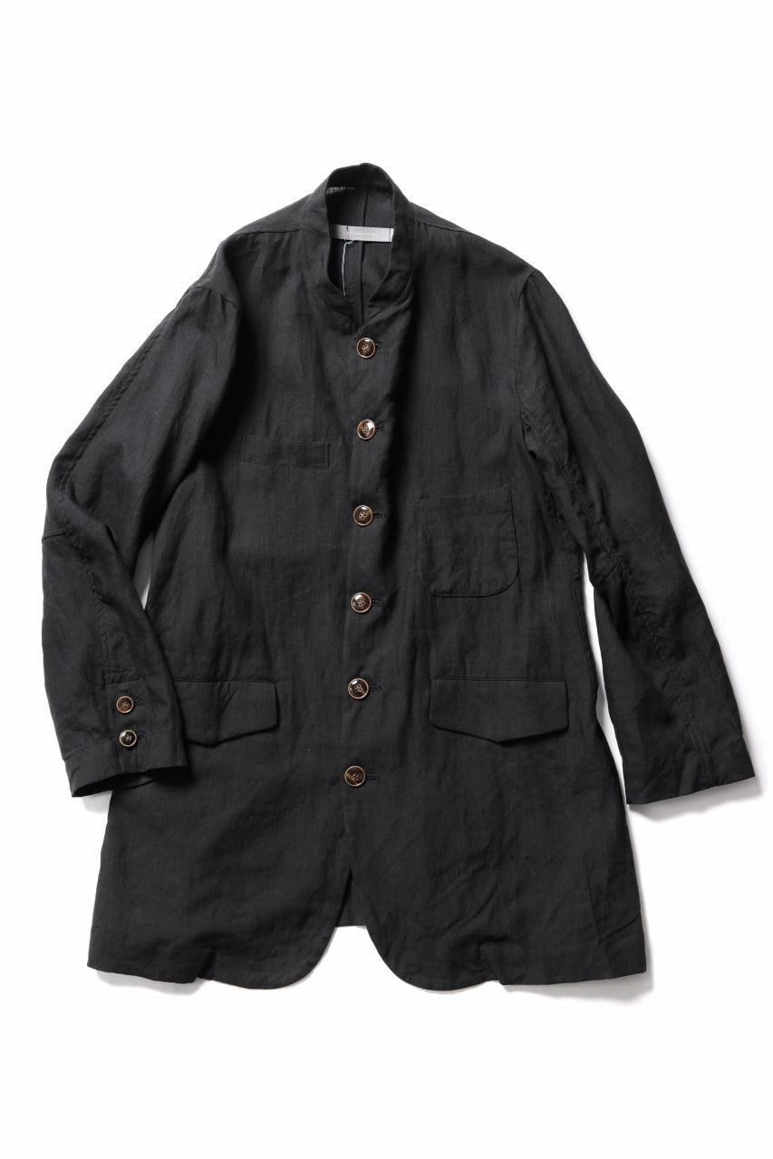 YUTA MATSUOKA long jacket / high density canvas linen (black)