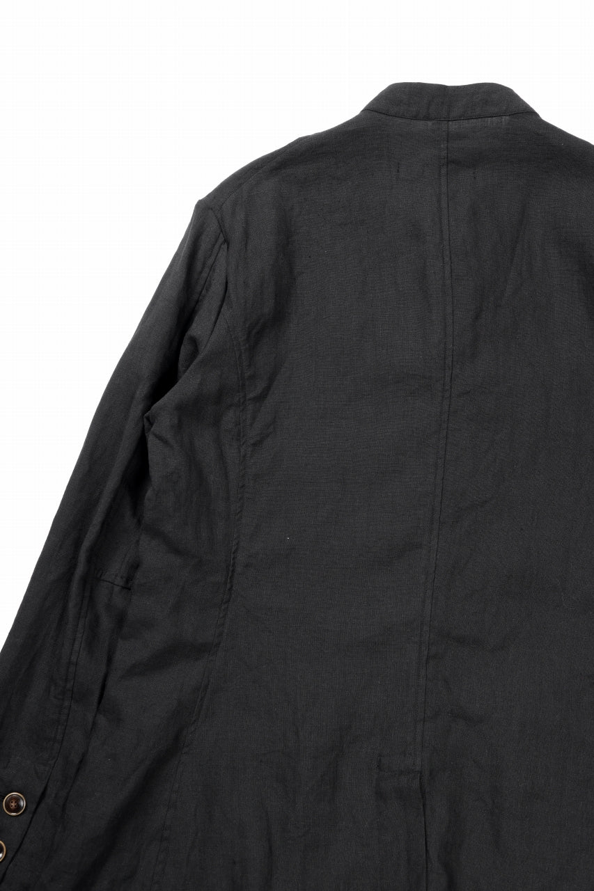 YUTA MATSUOKA long jacket / high density canvas linen (black)